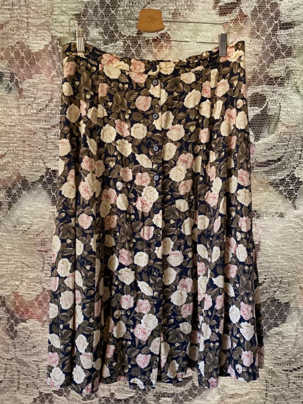 Sag Harbor Vintage 90’s Floral Cottagecore Grandma Button Down Midi Skirt Sz 3XL